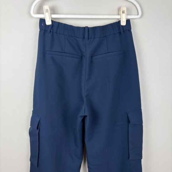 Abercrombie & Fitch Navy Wide Leg High Rise Cargo Trouser Pant - Size 30/10 - Picture 6 of 6